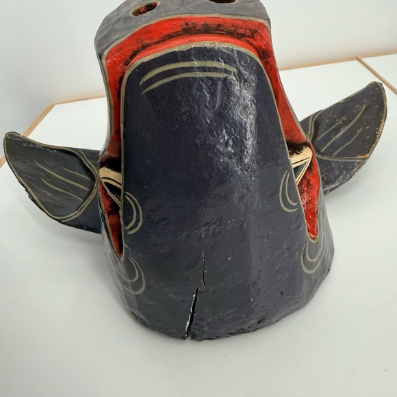 Vtg Hand Carved Painted Wood BALINESE Indonesian Pig Wild Boar 9x14" Folk Art - Picture 8 of 16